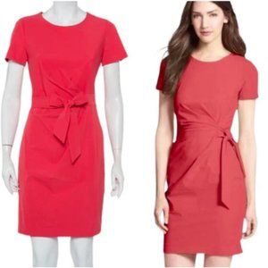 Diane von Furstenberg DVF Women's Zoe Faux Wrap Dress Short Sleeve Coral Sz 8